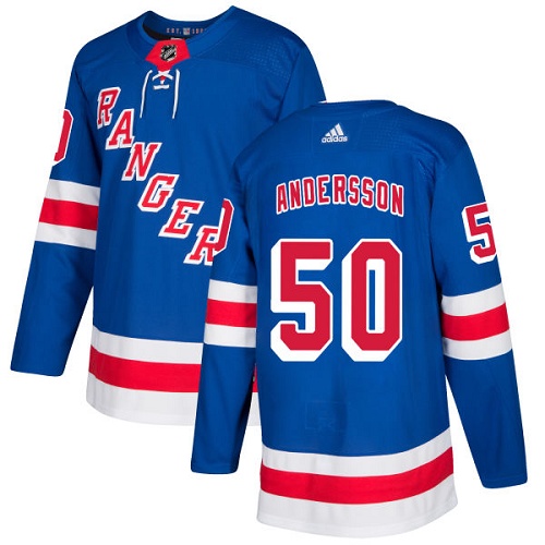 Herren New York Rangers Eishockey Trikot Lias Andersson #50 Authentic Königsblau Heim